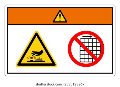 Warning Crush Hand Of Hot Rorating Hazard Do Not Remove Guard Symbol Sign, Vector Illustration, Isolate On White Background Label .EPS10