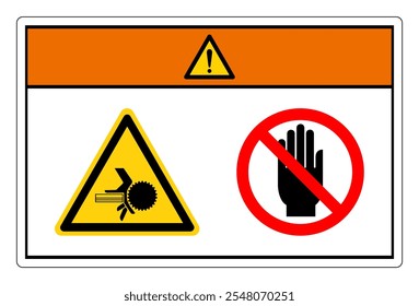 Warning Crush Hazard Do Not Touch Symbol Sign, Vector Illustration, Isolate On White Background Label. EPS10