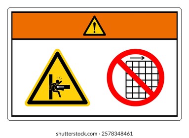 Warning Crush Hazard Do Not Remove Guard Symbol Sign, Vector Illustration, Isolate On White Background Label .EPS10