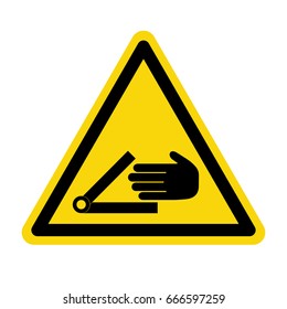 Warning Crushing Hand Sign Symbol Illustration Stock Vector (Royalty ...