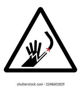 Aviso: Signo de símbolo de peligro eléctrico personalizado, Ilustración vectorial, Aislar sobre la etiqueta de fondo blanco. EPS10