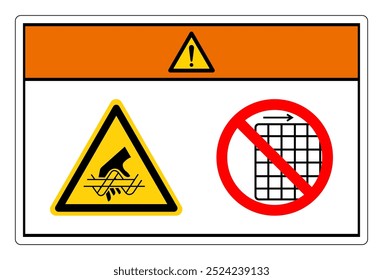 Warning Cutting Of Finger Do Not Remove Guard Symbol Sign, Vector Illustration, Isolate On White Background Label .EPS10