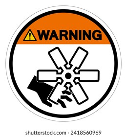 Warning Cutting of Fingers Or Hand Engine Fan Symbol Sign, Vector Illustration, Isolate On White Background Label .EPS10