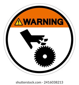 Warning Cutting Of Fingers Or Hand Rotating Blade Symbol Sign, Vector Illustration, Isolate On White Background Label .EPS10
