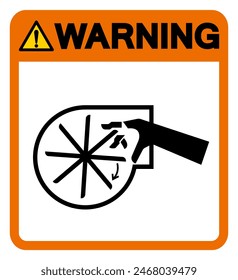 Warning Cutting of Fingers or Hand Rotating Blade Symbol Sign, Vector Illustration, Isolate On White Background Label .EPS10