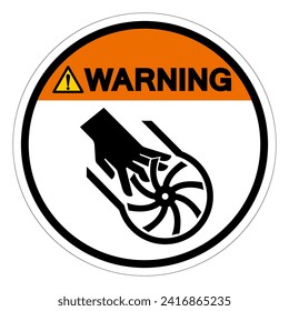 Warning Cutting of Fingers Impeller Blade Symbol Sign, Vector Illustration, Isolate On White Background Label .EPS10