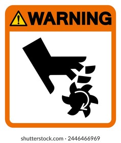 Warning Cutting of Fingers Rotating Blade Symbol Sign, Vector Illustration, Isolate On White Background Label .EPS10