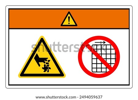 Warning Cutting of Fingers Rotating Blade Do Not Remove Guard Symbol Sign, Vector Illustration, Isolate On White Background Label .EPS10