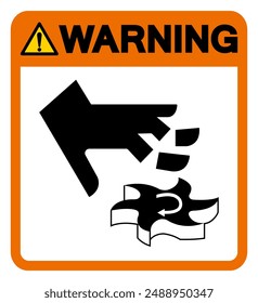 Warning Cutting Hand Hazard Symbol Sign, Vector Illustration, Isolate On White Background Label .EPS10