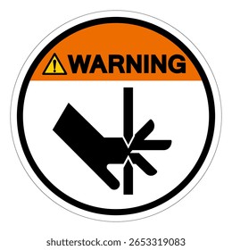 Signo de símbolo de peligro de mano de corte de advertencia, Ilustración vectorial, aislado en la etiqueta de fondo blanco.EPS10