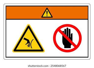 Aviso Perigo De Corte Não Toque No Símbolo, Ilustração De Vetor, Isole No Rótulo De Fundo Branco. EPS10