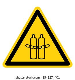 Warning Cylinders Must Be Secured Symbol Sign, Vector Illustration, Isolate On White Background Label .EPS10