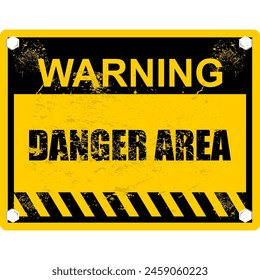 Warning, danger area sign vector