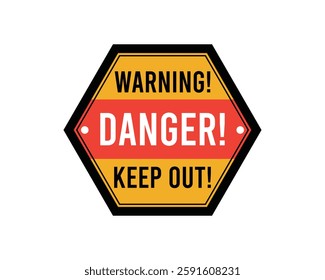 Warning and Danger Badge Template Design for Safety Labels and Hazard Signs