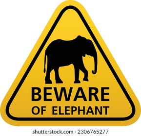 warning danger beware of elephant