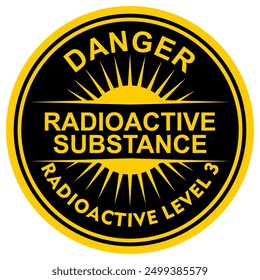 Warning, danger, caution, Radioactive label and sticker vector