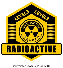 Warning, danger, caution, Radioactive label and sticker vector