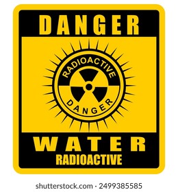 Warning, danger, caution, Radioactive label and sticker vector