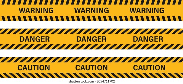 Warning, danger and caution tapes vector. 