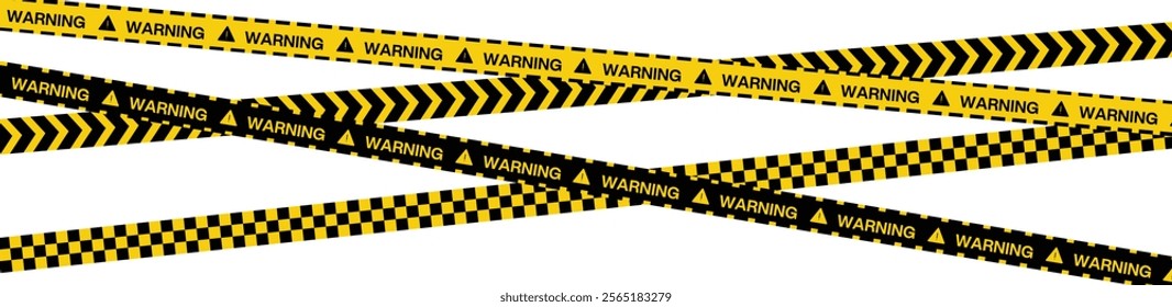 Warning, danger, caution, and under-construction tape design. Vector illustration.