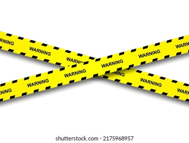 Warning and danger crossed tapes isolated. Police and crime lines. Caution tape. Seamless barrier tape. Vector illustration