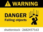 warning danger falling objects sign design for templates.
