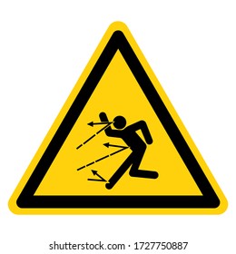 Warning Danger Of Material Spattering Symbol Sign ,Vector Illustration, Isolate On White Background Label. EPS10