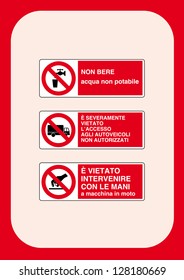 warning: danger of poisoning, do not touch, electrical substation