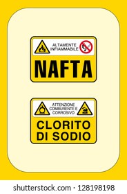 warning: danger of poisoning, do not touch, electrical substation