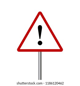 Warning danger road sign