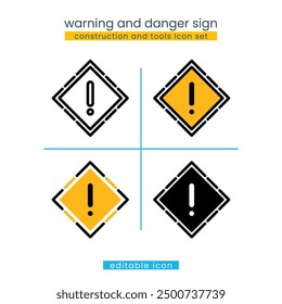 advertencia y señal de peligro construcción y herramientas Icono
