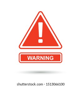  Warning, danger sign isolated on white background. Vector illustration