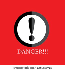 Warning danger sign vector, shield line icon for many application uses.