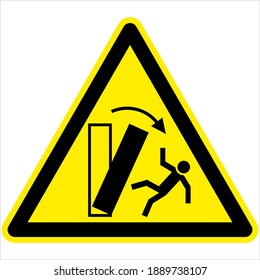 Warning danger of tipping Safety signs BGV A8 triangle sign vector pictogram icon