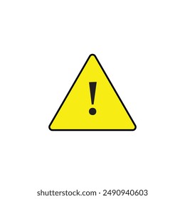 Warning danger triangle icon in flat, line set isolated on white background hazardous vector apps and website material symbol in trendy style. Vector illustration. Eps file 41.