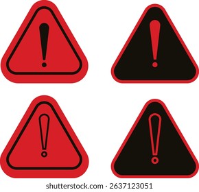 Warning danger triangle icon set set. Vector collection isolated on transparent background hazardous apps and website material symbol in trendy style. Globally harmonized system all classes caution