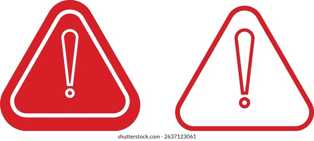 Warning danger triangle icon set set. Vector collection isolated on transparent background hazardous apps and website material symbol in trendy style. Globally harmonized system all classes caution