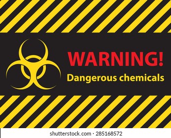 Warning Dangerous Chemicals Sign, Illustration Vector