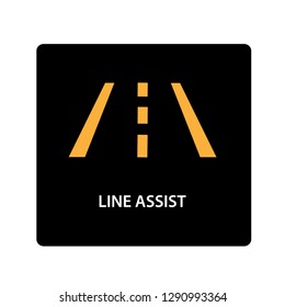 Warning dashboard car icon, line assist.