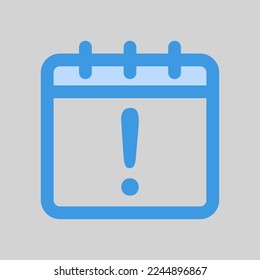 Symbol des Warndatums in blauem Stil, verwenden Sie für die Website-Mobile-App-Präsentation