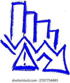 Warning Decline Icon Crayon Chalk Wax Drawing Vector