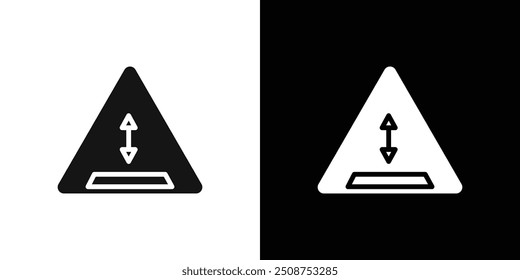 Warning deep water icon Flat fill set collection