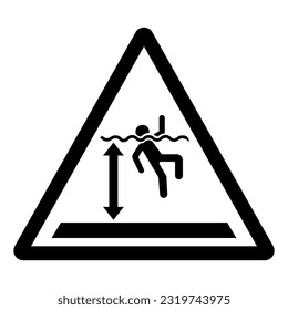 Warning Deep Water Symbol Sign, Vector Illustration, Isolate On White Background Label. EPS10