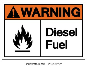 Warning Diesel Fuel Symbol Sign, Vector Illustration, Isolate On White Background Label. EPS10