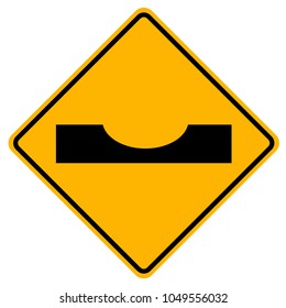 Warning Dimple Road Dip Traffic Road Sign,Vector Illustration, Isolate On White Background Label. EPS10