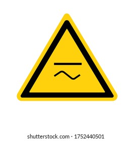 Warning Direct Current DC Symbol Sign, Vector Illustration, Isolate On White Background Label. EPS10