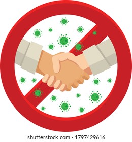 Warning dirty handshake virus spread sign