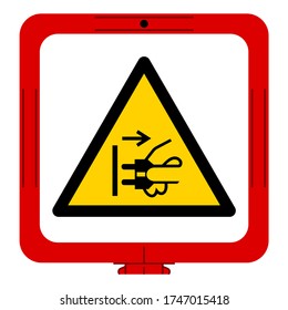 Advertencia: Desconecte El Enchufe Principal Del Símbolo De Salida Eléctrica, Ilustración Del Vector, Aislado En La Etiqueta De Fondo Blanco. EPS10 