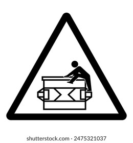 Warning Do Not Climb In Or Around Dumpster Symbol Sign ,Vector Illustration, Isolate On White Background Label. EPS10