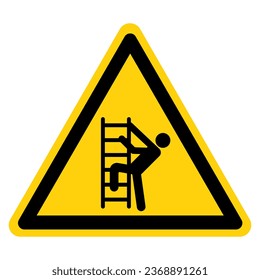 Warning Do Not Climb Ladder Symbol Sign ,Vector Illustration, Isolate On White Background Label. EPS10